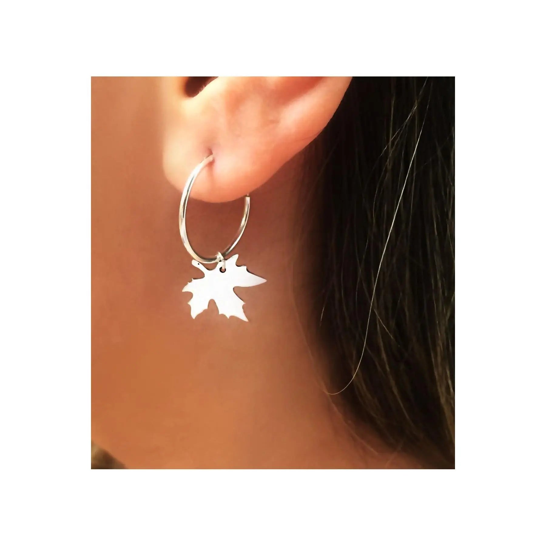 925 Sterling Silver Fine Dangle Bell Leaf Earrings Elegant and Stylish Jewelry Made in TR