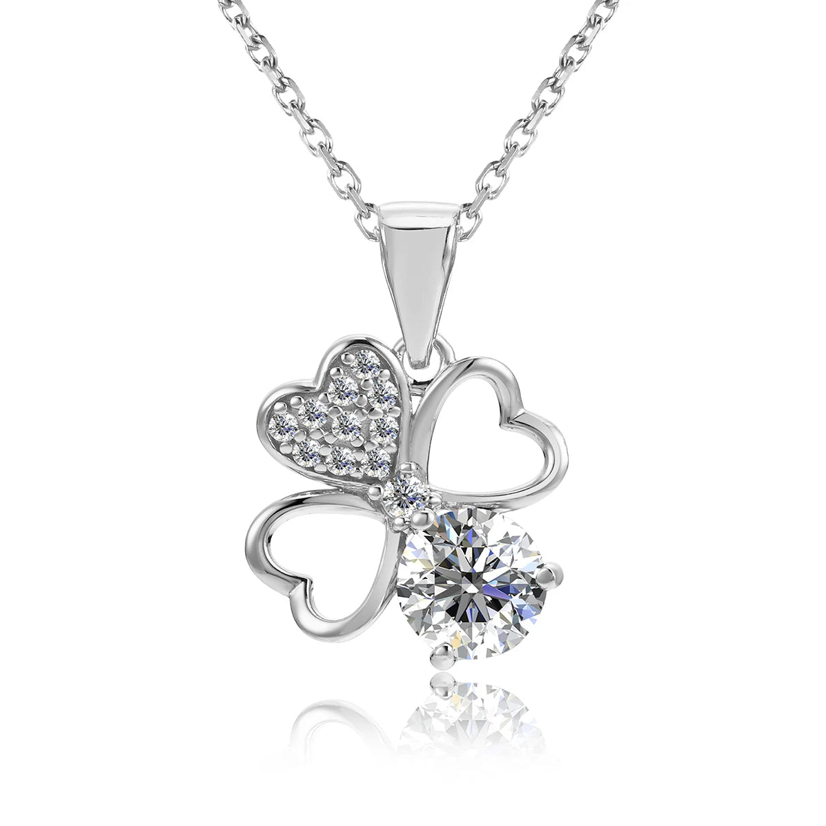 Hot Selling Moissanite Diamond With Certificate 925 Sterling Silver Lucky Four Leaf Clover Necklace Jewelry Destiny Jewellery