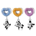 Heart-shaped Panda Charm Pendant Authentic 925 Sterling Silver Animal Beads Fit Original Snake Charm Bracelet Women Jewelry Fine