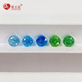 Wuzhou Crushed Ice Cut  Loose Cz Stone Round Shape Light Blue Grass Green Cubic Zirconia