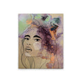 Made In Germany - Home Decor Canvas Picture Watercolour Woman - Wall Painting Mural In Colourful And Cream - Stretcher Frame Art