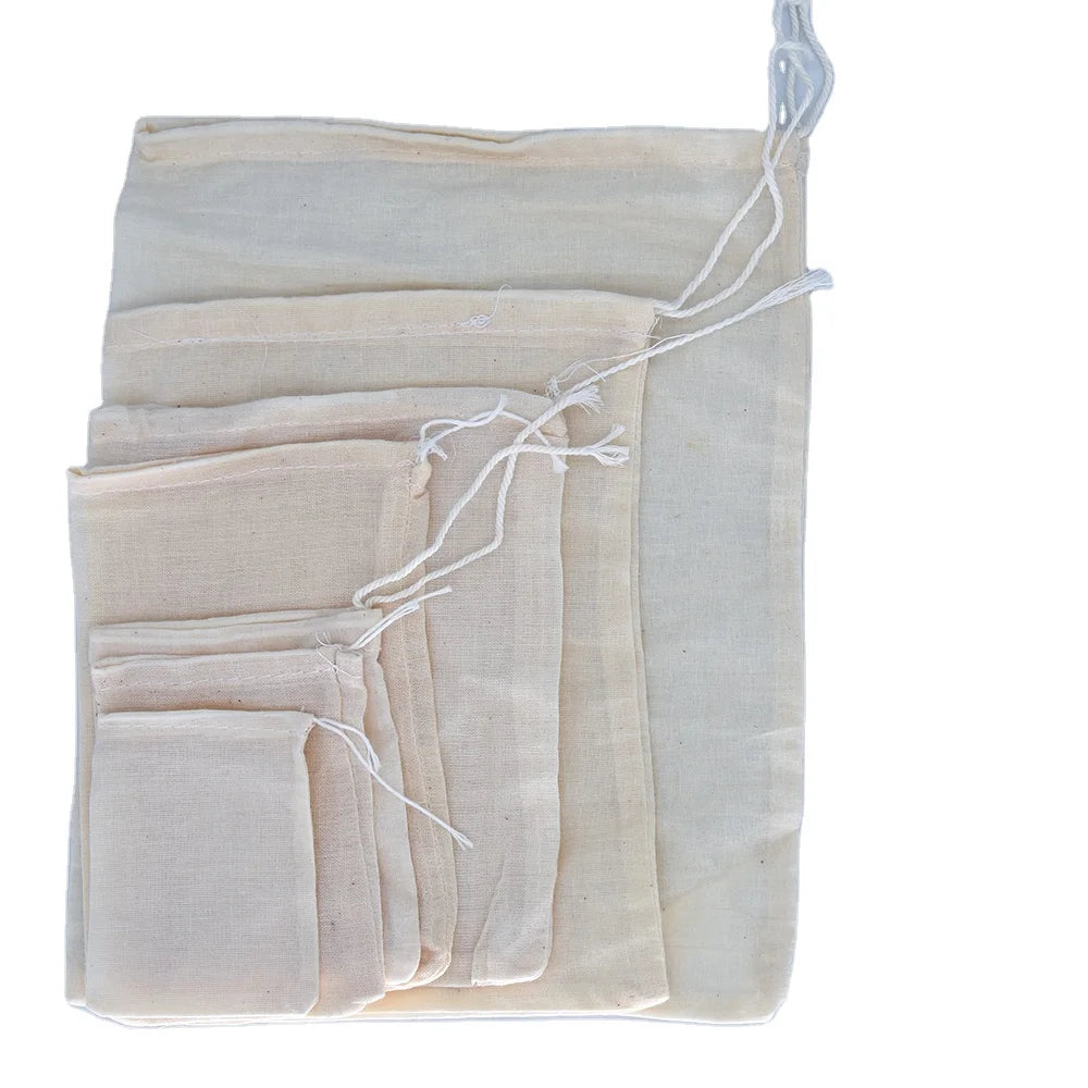 100 X 120mm Pure Cotton Pouches High-Level Density Degradable Filter No Bleach for Tea Packaging & Printing Products