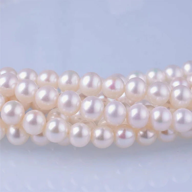 4A Grade Near Round Natural Freshwater Pearl Loose Beads for Jewelry Making Necklace Earrings