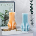 Vertical Wave Cylinder Shape Candle Silicone Mold Irregular Geometric Cylindrical Gypsum Epoxy for Chocolate Cake Candy Baking