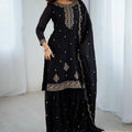 PURE SOFT CRUNCHY RAYON FABRIC TOP with DUPPTA SET SHARARA READY to WEAR DIWALI REVERSERE WRINKLE FREE