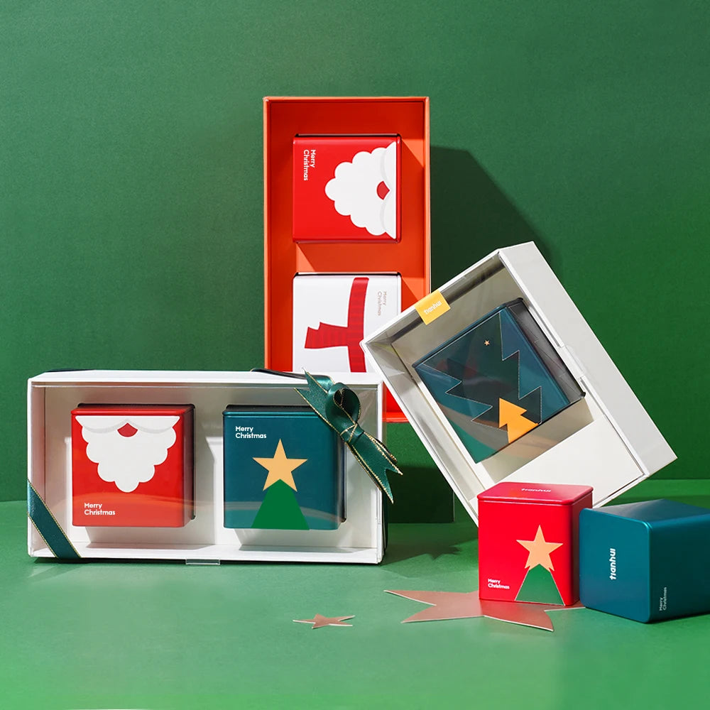Tianhui Square Tins Gift Box Set Chic Christmas Packaging Tins Customizable and Reusable for Gifting