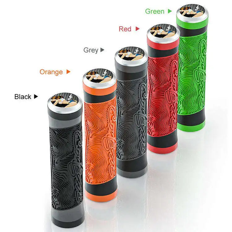 Comfortable Ergonomic Bike Handlebar Grips Single Lock Soft Non-Slip-Rubber Hand Grip BMX Mountain MTB Beach Cruiser Scooter