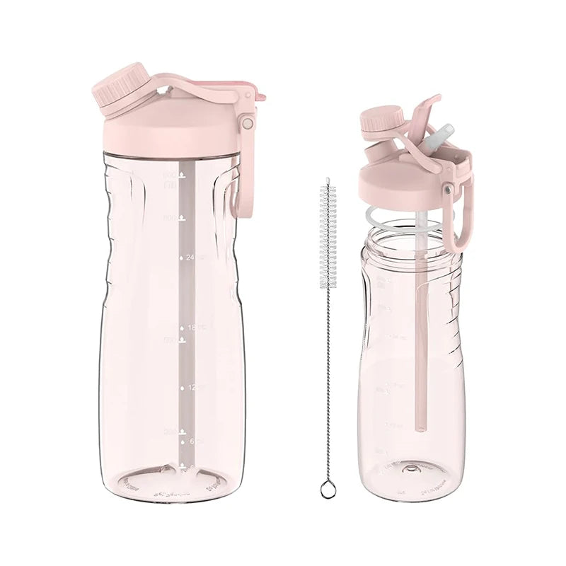Outdoor 32oz BPA FREE Plastic Fitness Sports Shaking Cup Large-capacity Gym Water Bottles Customize Motivation and logo