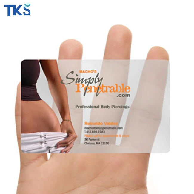 Custom Unique  Waterproof PVC Glossy Clear Business Card Transparent Name Card