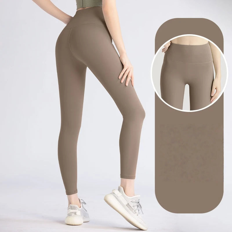 Promotion High-Waist Yoga Pants Brushed Butt-Lifting Effect Solid Fitness Sports Leggings Tight Yoga Pants Leggings for Women