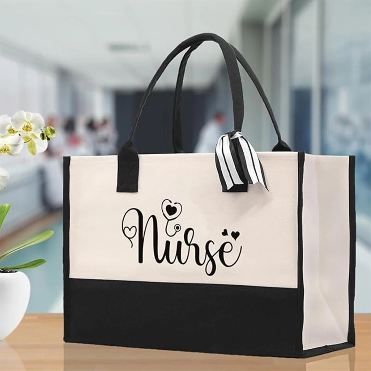 Nurse Canvas Tote Bag Durable Cotton Tote for Gifting Ideal for Future Nurses by Raw to Fine