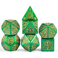 Game Polyhedral Dice Set DND 25mm Constellation Resin with Metal Case Role Playing Game Dungeons Dragons (Pearl Green)