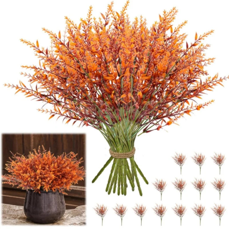 Artificial Fall Lavender Flowers Home Plant Plastic Greenery Stems for Garden Window Flora Fence Balcony Decoration