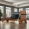 Black Core Peach Frame Pilates Reformer Wooden Pilat with Aluminum Stainless Steel Track for Home Gym or Studio