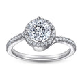 Hand Made Clear CZ Diamond Round Cut Women Sterling Silver Twisted Engagement Ring Sterling Silver 925 Rings for Women