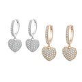 Wholesale Classic Heart Shape Hoop Cubic Zirconia Micro Pave Earrings for Party & Gift MegaBDM