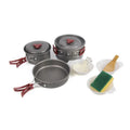 2-3 Person Portable Outdoor Camping Cookware Mess Kit Foldable and Induction Cooker Compatible Backpacking Gear