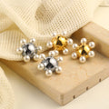 Dreamshow Imitation Pearl Stud Earrings for Women 18k Gold Plated Fashion Jewelry Women Stainless Steel Earring