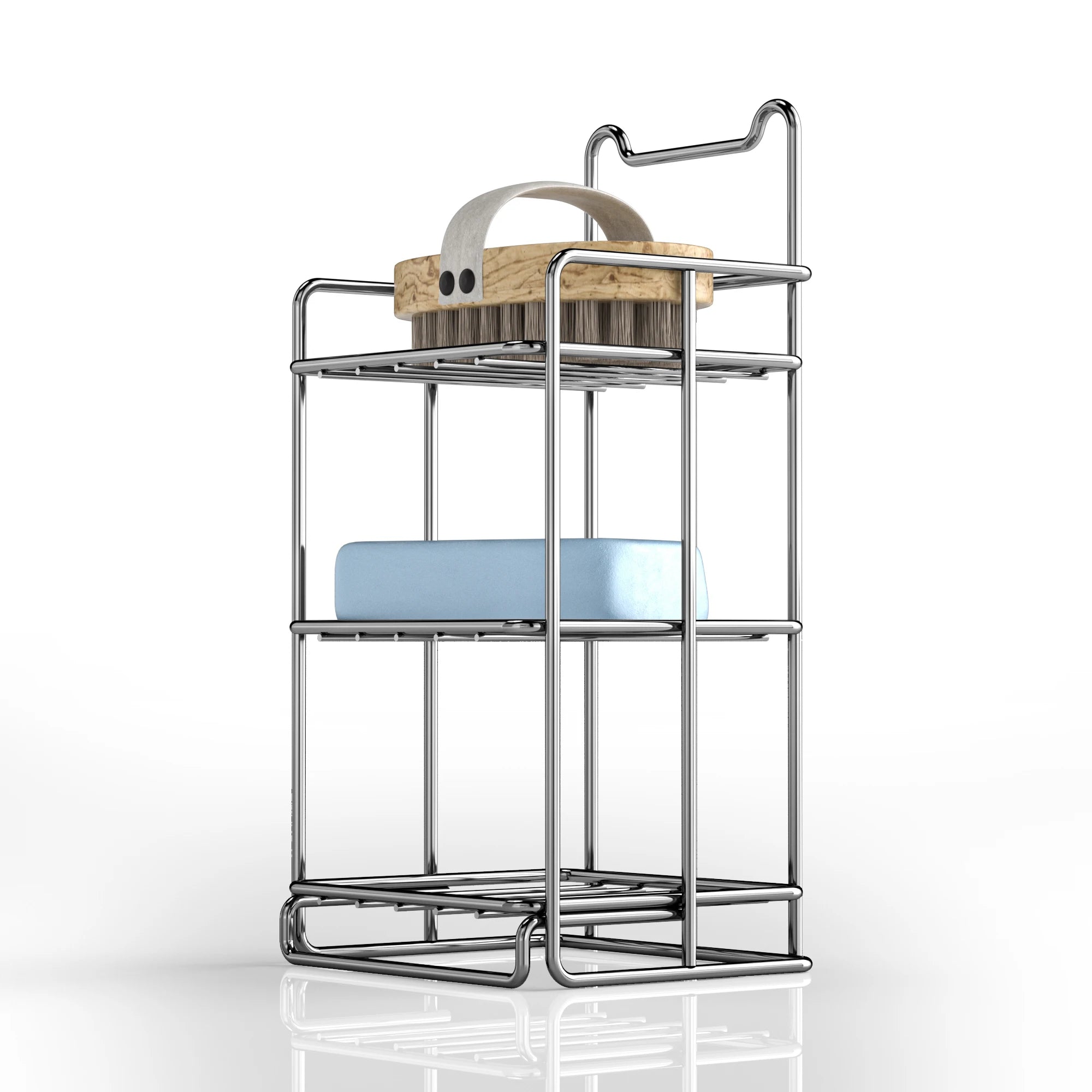 Modern Style Shower Caddy Bar with Strong Portable Suction Cup Rust-Proof Soap Holder for Bathroom Wall & Corner for Hotels