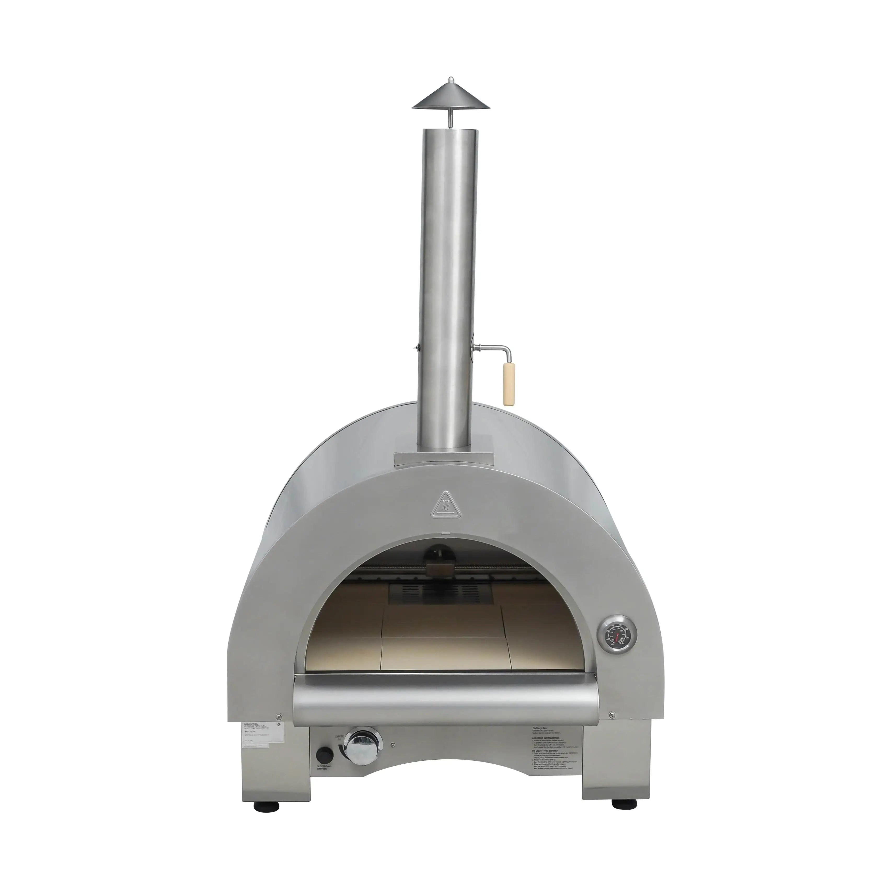 Commercial Heavy-Duty Gas Pizza Oven with 35000BTU Burner Premium Style Metal Firebrick Lining