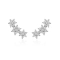 Hot-selling Flower Shape S925 Silver Star Zircon Trendy Stud Earrings for Girls
