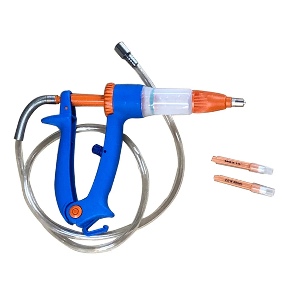 Continuous Feed Marinade Meat Injector Gun Pump with Hose with 10 Stainless Steel Needle for Roast Turkey Pork Beef