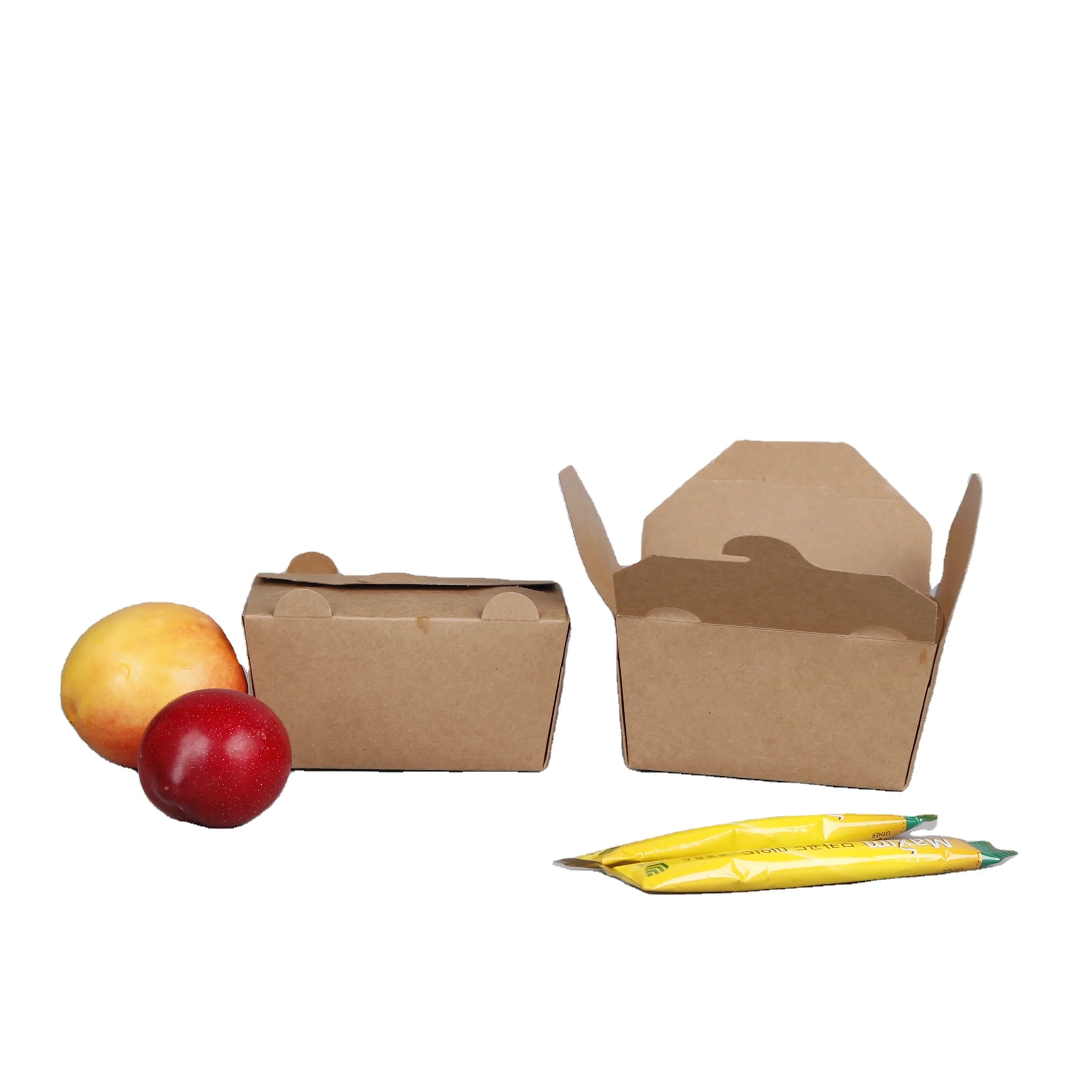 Foldable Paper Takeout Containers Disposable Food Boxes for Fried Chicken Fried Rice Salad Eco Friendly Food Delivery Packaging