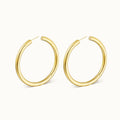 Fashion Classic Minimalist Jewelry 18K Gold Plated Lightweight Large Round Hollow  Big Hoop Earrings for Women