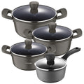 Set of 3 saucepans with lids 20cm(2.5L)24cm(4.5L)28cm(6.7L) + saucepan 16cm(1.3L) in non-stick cast aluminum 3Claveles