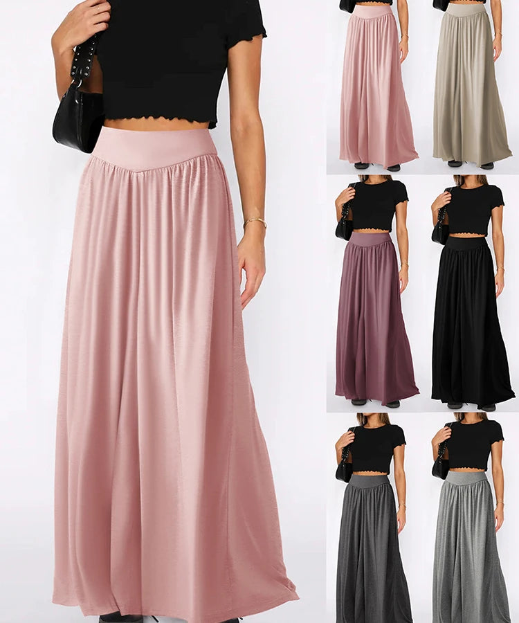 2025 New Loose Elastic Waist Chiffon Anti-Pilling Dance Pants with Drape Feeling Casual Summer High-Waisted Wide-Leg Pants