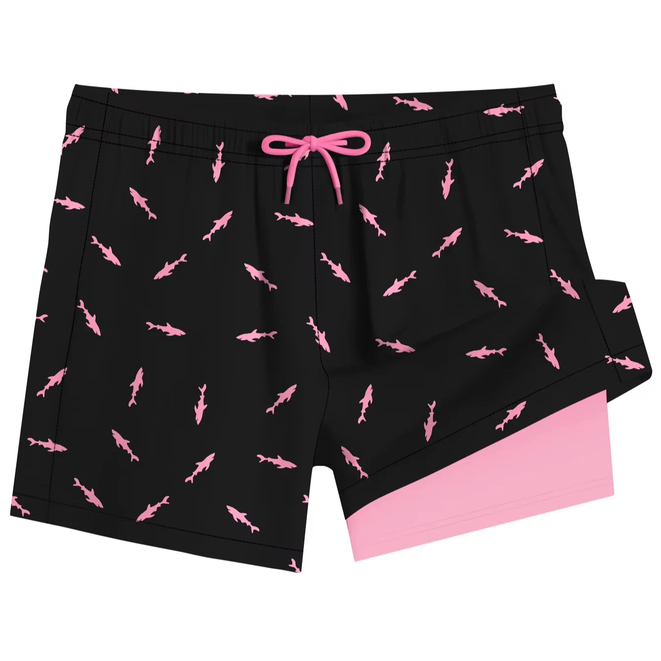 SK Wholesale Custom Animal/Dot Digital Print Front Quick Dry Breathable Drawstring Elastic Waist Loose Fit Men's Summer Gym Swim
