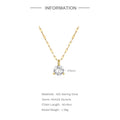 CANNER S925 Sterling Silver Classic Single Zircon Pendant Necklace Double Tile Women Wedding Necklace Jewelry