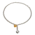 Fashion Stainless Steel Link Chain Double Hearts Pendant Necklace