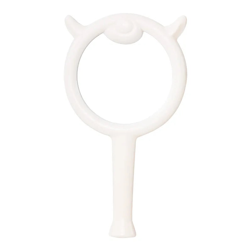 Large Single-Sided Cosmetic Handheld Makeup Mirror with Cute Cartoon Handle Portable Travel Mirror