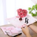 Pop up Anniversary Cards 3D Love Tree Hearts Couple  PopUp Wedding Card Valentine Day Romantic Love