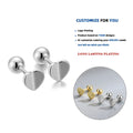 LE119 Minimalist 925 Sterling Silver Large Folded Heart Korea Fashion Fine Jewelry Gold Plated Screw Back Earrings Women MegaBDM