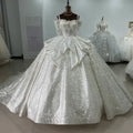 For Jancember XS061 Modern Ball Gown Wedding Dress for Girls Glitter Bling off Shoulder Puffy Long Skirt Lace Crystal