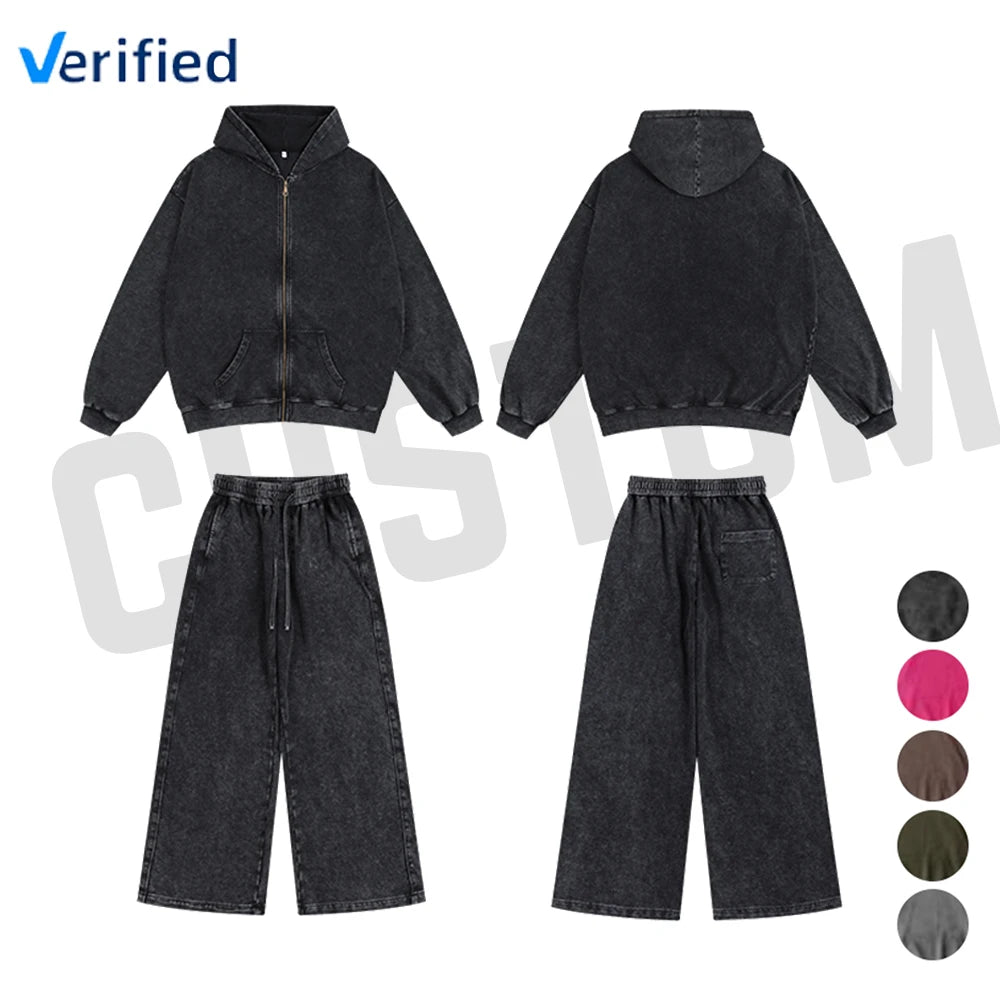 Wholesale Heavyweight 100% Cotton Men's Oversized Sweatpants Quality Dtg Printing Luxury Pullover Washed Hoodies Custom Print 3D