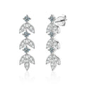 XEZ055 Long Tassel Moissanite Drop Earrings for Women 925 Sterling Silver  Leaf Shape Earrings Party Wedding Jewelry