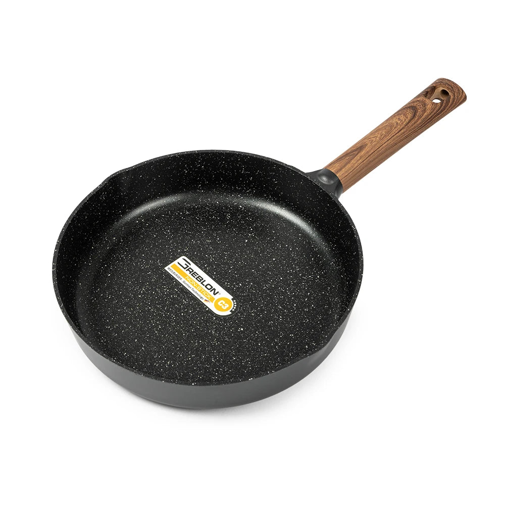 Smartpan Modern Style Cast Aluminum Eco-Friendly Non-Stick Egg Boiler Deep Frying Pan Wood Handle Customized Color 20-28CM Gas