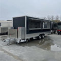 Custom Black Stainless Steel Rust Resistant 4-Wheel Multifunctional Mobile Kitchen Food Truck Juice Bar 500x200x235cm 3