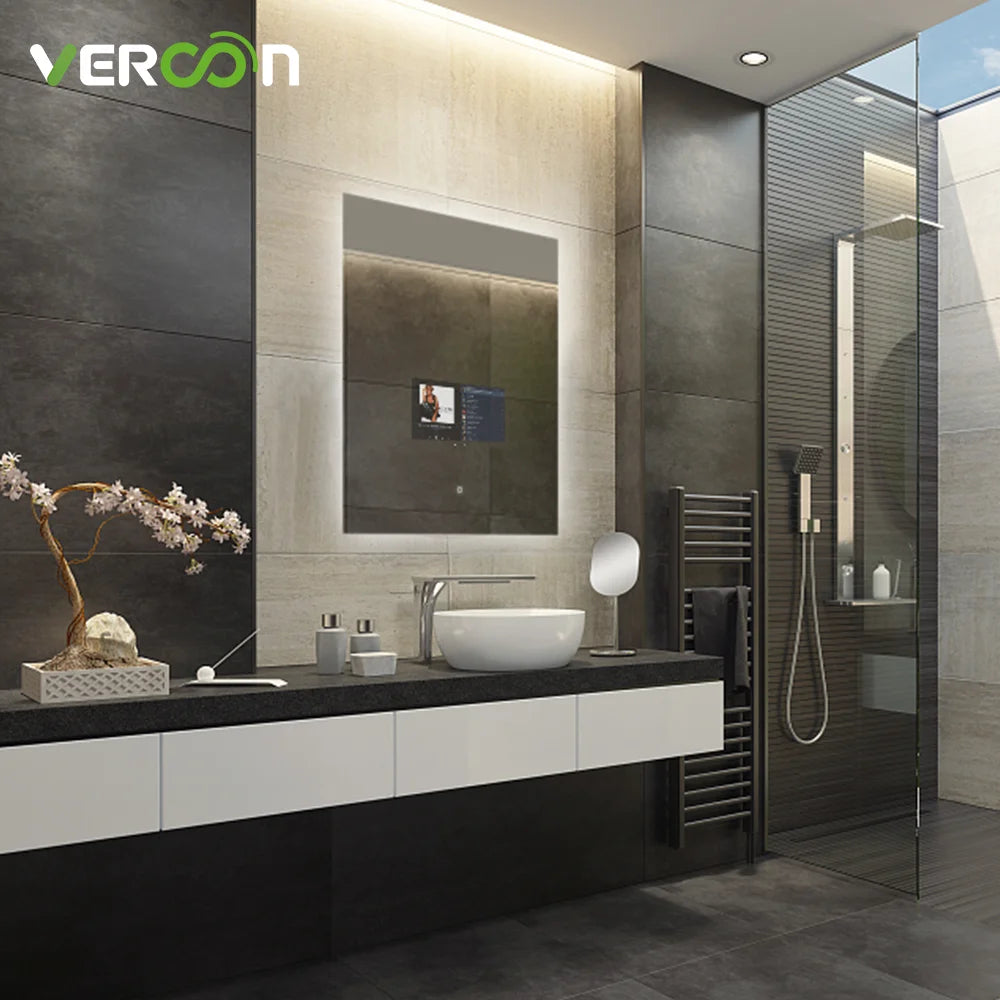 Vercon High-end Hotel Smart Mirror Custom Shape Waterproof Best Price for Hotel Distributors Sanitaryware Partners