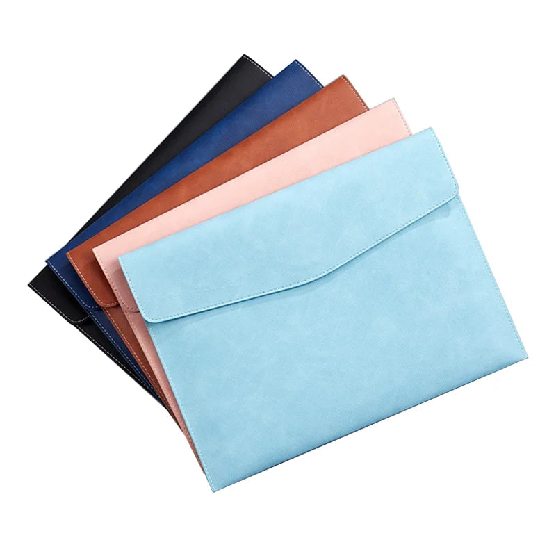 Ready to Ship A4 Pu Leather File Folder Interview Documents Folder File Black Leather Executive File Folder Bag