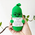 Cute Crochet Pickle Ornament Knitted Pickle Doll Emotional Support Pickle Plush Doll Pendant Knitted Crochet Cucumber Ornament