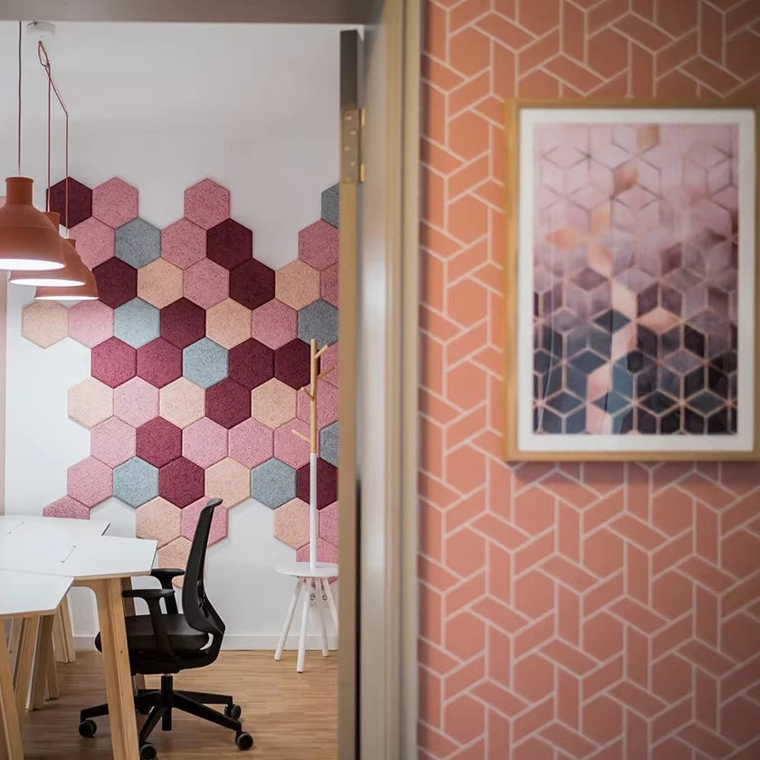 Colorful Decor Sound Absorbing V-Groove PET Felt Wall Acoustic Panels