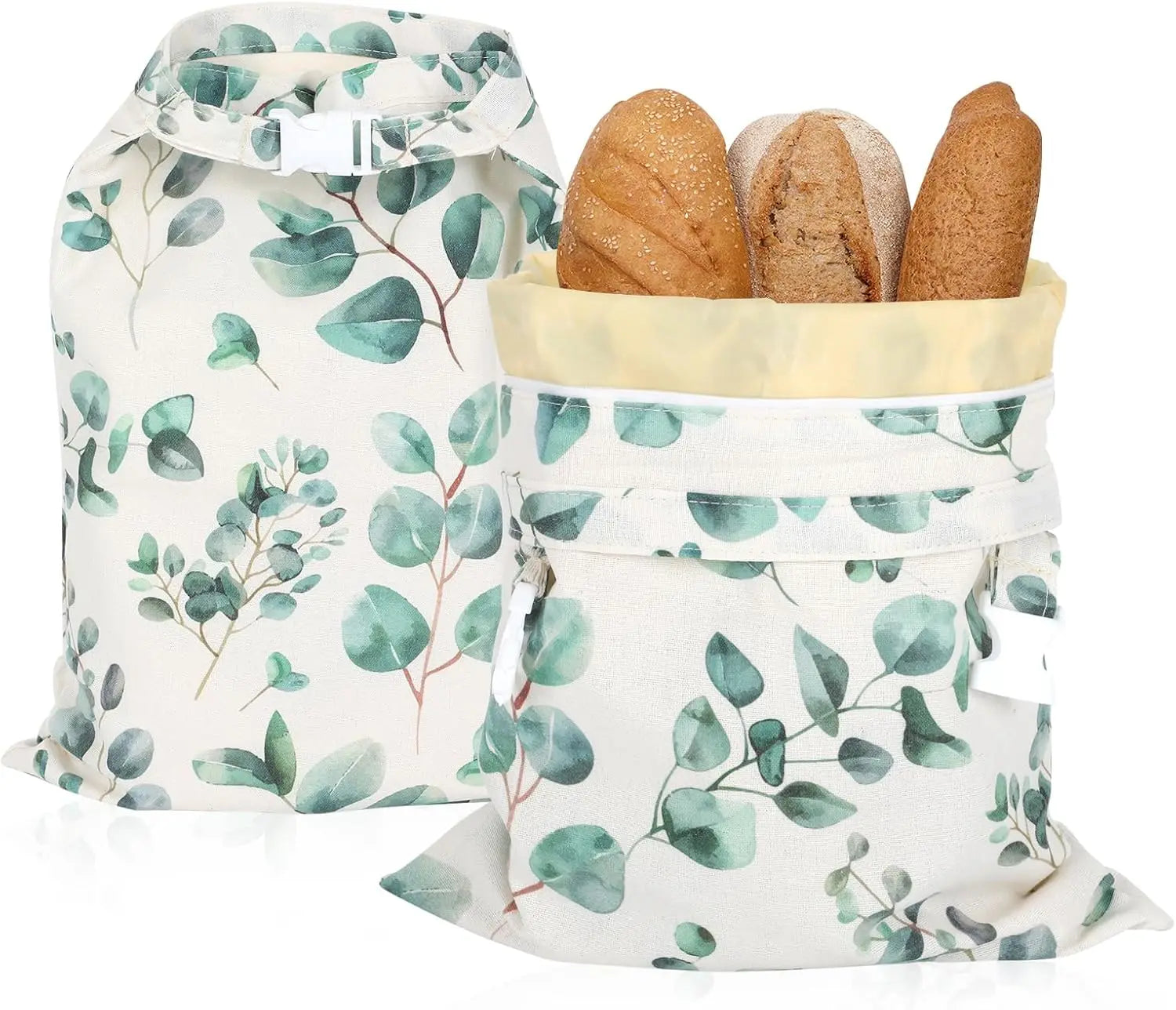 2pcs Reusable Beeswax Bread Bags with Zipper Organic Food Storage Bag Freshness Preservation Storage to Keep Fresh