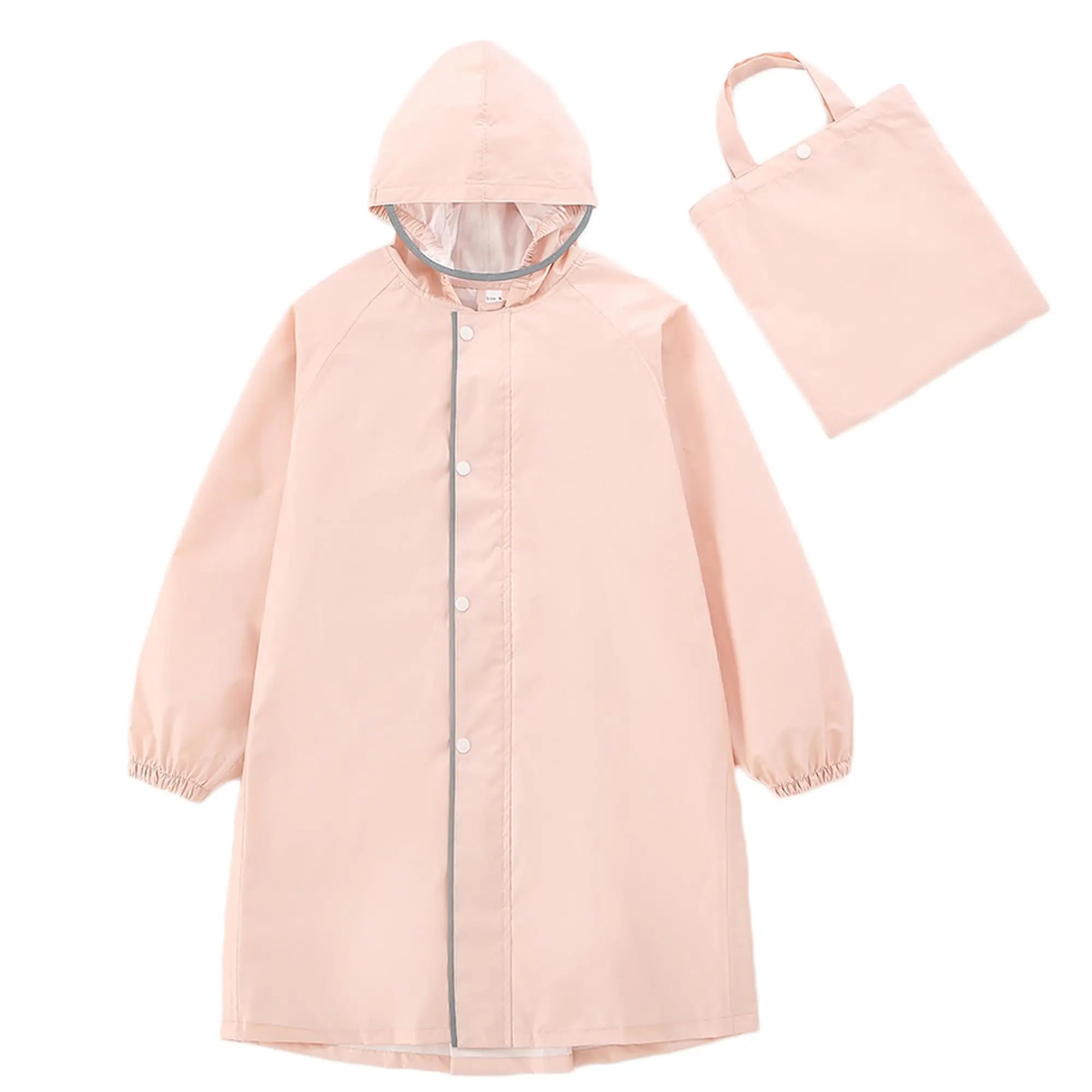 Children's Waterproof Raincoat with Hood Lightweight Foldable Kids Rain Coat Pink for Girls