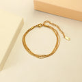 Dreamshow Multi-layered Fashion 18k Gold Plated Chain Bracelets Women Waterproof Tarnish Free Stainless Steel Jewelry