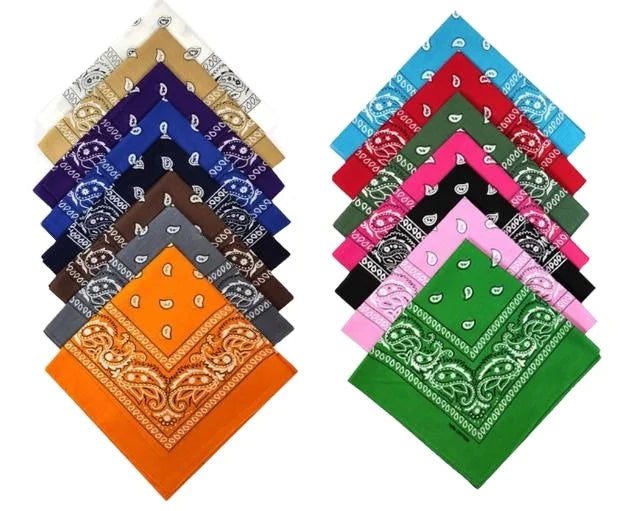 OEM Service Available Wholesale 55*55cm Cotton Square Bandanas Multifunctional Custom Design with Logo