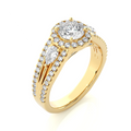 Halo Lab Diamond Three Stone Engagement Ring 14K Gold Plated Rose Gold Diamond Ring IGI Certified Women's Best Price Indian